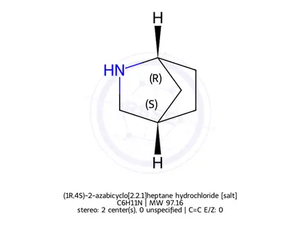 Chemical structure of (1R,4S)-2-azabicyclo[2.2.1]heptane hydrochloride