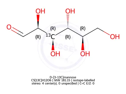 Chemical structure of D-[3-13C]mannose