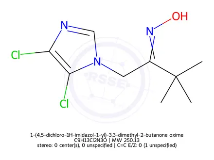 Chemical structure of 1-(4,5-dichloro-1H-imidazol-1-yl)-3,3-dimethyl-2-butanone oxime