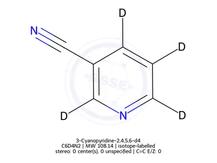 Chemical structure of 3-Cyanopyridine-2,4,5,6-d4