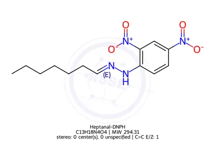Chemical structure of Heptanal-DNPH