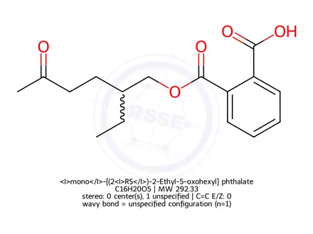 Chemical structure of <I>mono</I>-[(2<I>RS</I>)-2-Ethyl-5-oxohexyl] phthalate