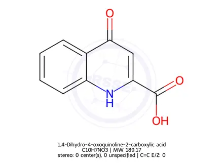 Chemical structure of 1,4-Dihydro-4-oxoquinoline-2-carboxylic acid