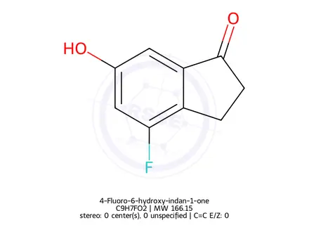 Chemical structure of 4-Fluoro-6-hydroxy-indan-1-one