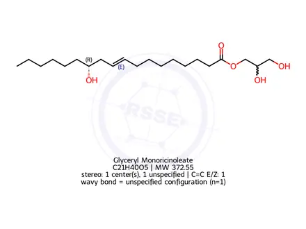 Chemical structure of Glyceryl Monoricinoleate