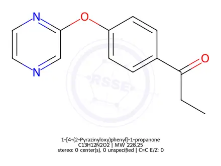 Chemical structure of 1-[4-(2-Pyrazinyloxy)phenyl]-1-propanone