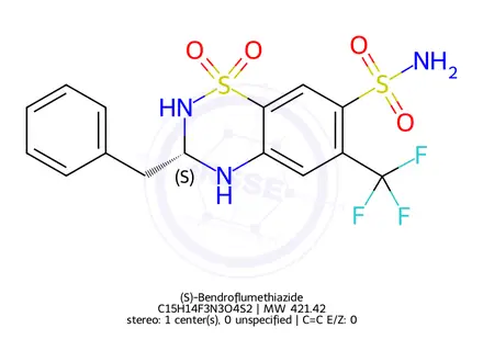 Chemical structure of (S)-Bendroflumethiazide