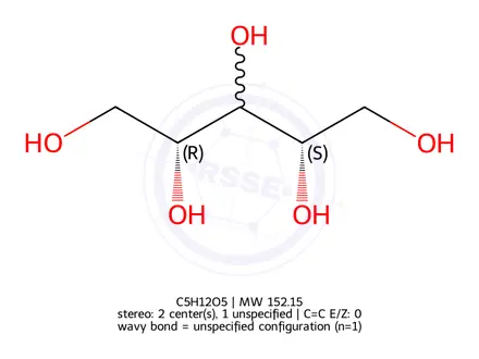 Chemical structure of Xylitol