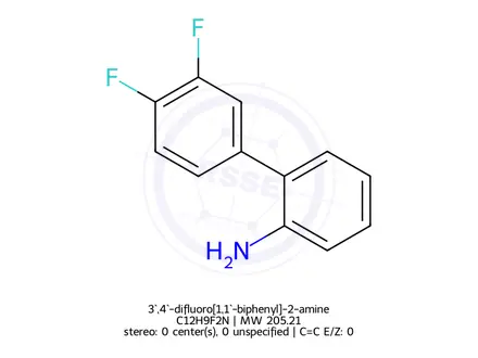 Chemical structure of 3`,4`-difluoro[1,1`-biphenyl]-2-amine