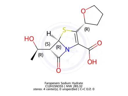 Chemical structure of Faropenem Sodium Hydrate