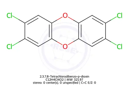 Chemical structure of 2,3,7,8-Tetrachlorodibenzo-p-dioxin