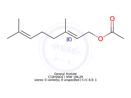 Chemical structure of β-Geranyl Acetate