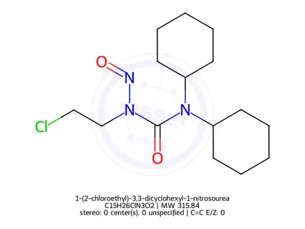 Chemical structure of 1-(2-chloroethyl)-3,3-dicyclohexyl-1-nitrosourea