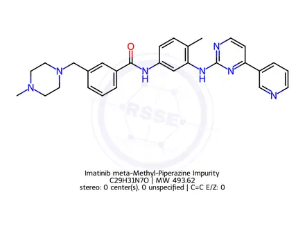 Chemical structure of Imatinib meta-Methyl-Piperazine Impurity