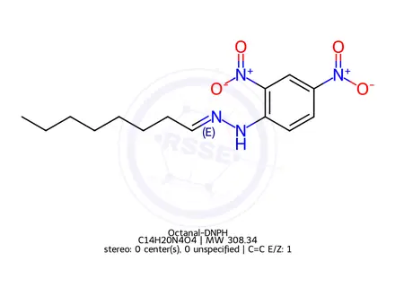 Chemical structure of Octanal-DNPH