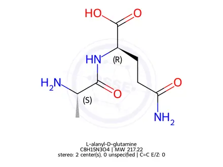 Chemical structure of L-alanyl-D-glutamine
