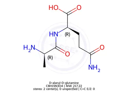 Chemical structure of D-alanyl-D-glutamine