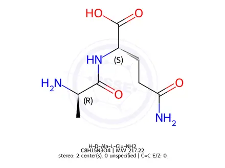 Chemical structure of H-D-Ala-L-Glu-NH2