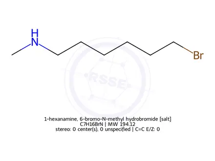 Chemical structure of 1-hexanamine, 6-bromo-N-methyl hydrobromide