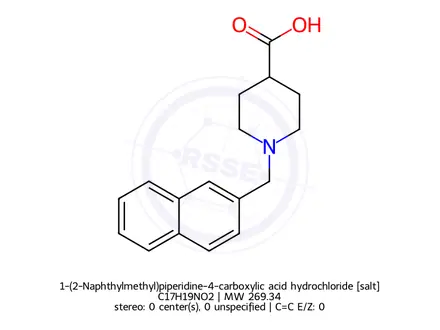 Chemical structure of 1-(2-Naphthylmethyl)piperidine-4-carboxylic acid hydrochloride