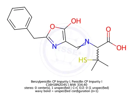 Chemical structure of Benzylpenicillin CP Impurity I, Penicillin CP Impurity I