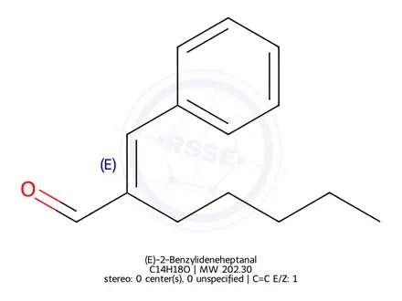 Chemical structure of (E)-2-Benzylideneheptanal
