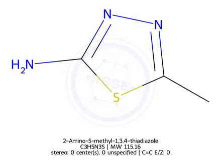 Chemical structure of 2-Amino-5-methyl-1,3,4-thiadiazole