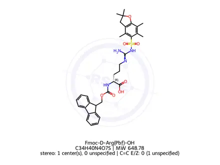 Chemical structure of Fmoc-D-Arg(Pbf)-OH