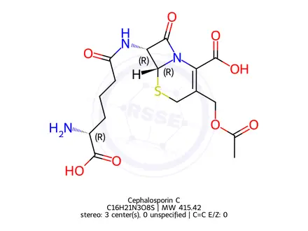 Chemical structure of Cephalosporin C