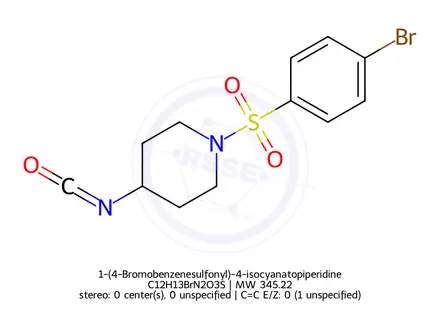 Chemical structure of 1-(4-Bromobenzenesulfonyl)-4-isocyanatopiperidine