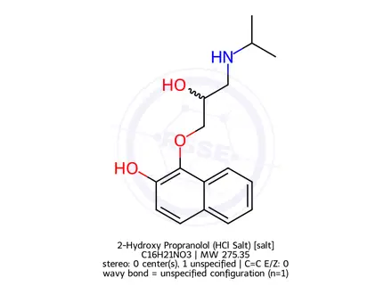 Chemical structure of 2-Hydroxy Propranolol HCl