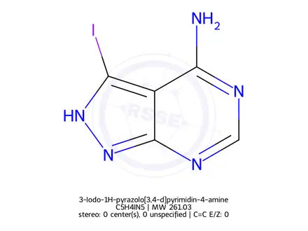 Chemical structure of 3-Iodo-1H-pyrazolo[3,4-d]pyrimidin-4-amine
