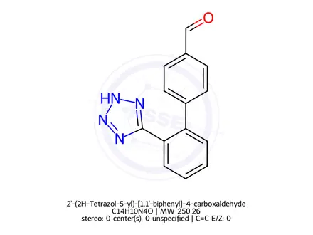 Chemical structure of 2`-(2H-Tetrazol-5-yl)-[1,1`-biphenyl]-4-carbaldehyde