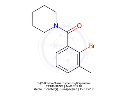 Chemical structure of 1-(2-Bromo-3-methylbenzoyl)piperidine