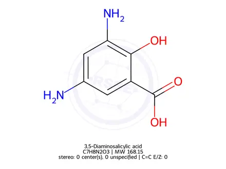 Chemical structure of 3,5-Diaminosalicylic acid