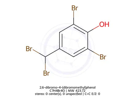 Chemical structure of 2,6-dibromo-4-(dibromomethyl)phenol