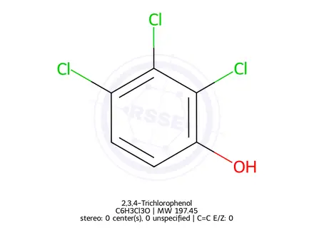 Chemical structure of 2,3,4-Trichlorophenol