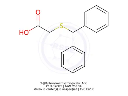 Chemical structure of 2-[(Diphenylmethyl)thio]acetic Acid