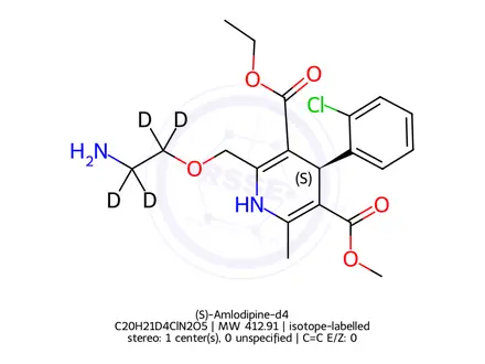 Chemical structure of (S)-Amlodipine-d4