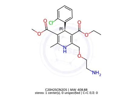 Chemical structure of (R)-Amlodipine
