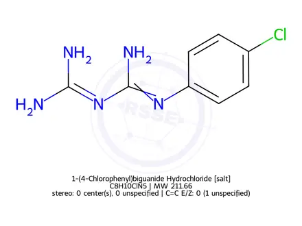 Chemical structure of 1-(4-Chlorophenyl)biguanide Hydrochloride