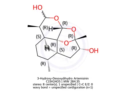 Chemical structure of 3-Hydroxy Deoxy Dihydro Artemisinin