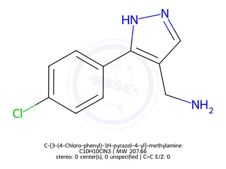 Chemical structure of C-[3-(4-Chloro-phenyl)-1H-pyrazol-4-yl]-methylamine