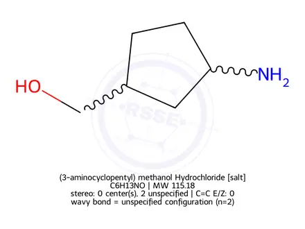 Chemical structure of (3-aminocyclopentyl) methanol Hydrochloride