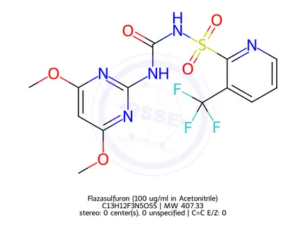 Chemical structure of Flazasulfuron (100 ug/ml in Acetonitrile)