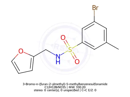 Chemical structure of 3-Bromo-n-(furan-2-ylmethyl)-5-methylbenzenesulfonamide