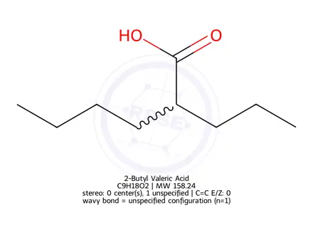 Chemical structure of 2-Butyl Valeric Acid