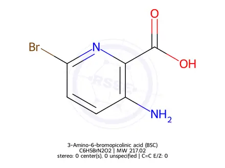 Chemical structure of 3-Amino-6-bromopicolinic acid (BSC)