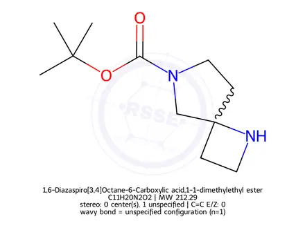 Chemical structure of 1,6-Diazaspiro[3,4]Octane-6-Carboxylic acid,1-1-dimethylethyl ester