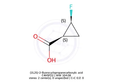 Chemical structure of (1S,2S)-2-fluorocyclopropanecarboxylic acid